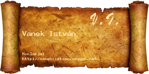 Vanek István névjegykártya